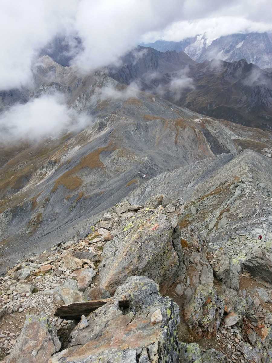 Vue vertigineuse durant la descente